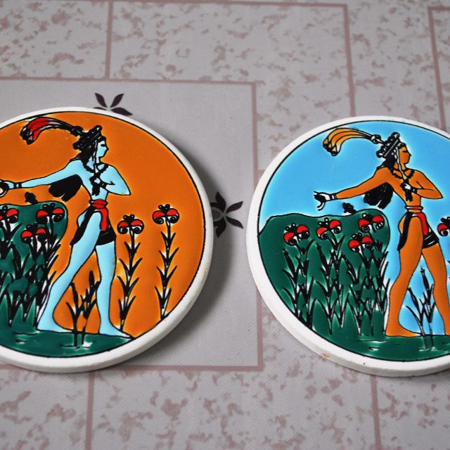 Vintage Porcelain Tile Coaster HR Johnson England, Furniture & Home ...
