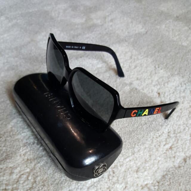 Authentic Chanel Rainbow Letter Sunglasses 5139 Black