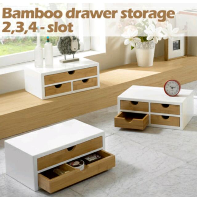Bamboo Drawer Storage 2 3 4 Slot Creative Desktop Storage Box Made Of Solid Wood Storage Box Cosmetic Storage Box Drawer Storage Cabinets Cosmetics Everything Else On Carousell