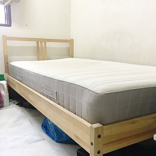 IKEA Fjellse Single Bed Frame + IKEA Hamarvik Sprung Mattress (Single