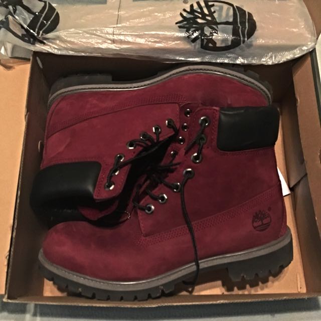 burgandy timberland boots