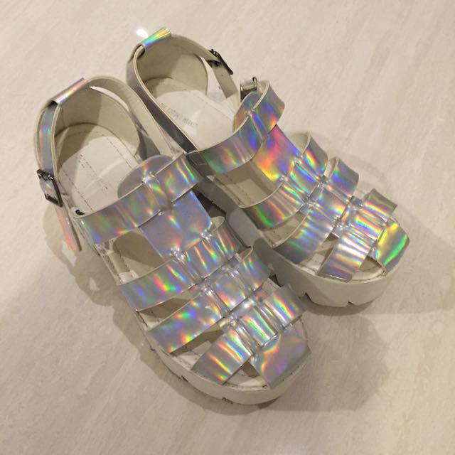 holographic platform shoes