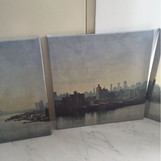 ikea pjatteryd picture set of 3 silver mist