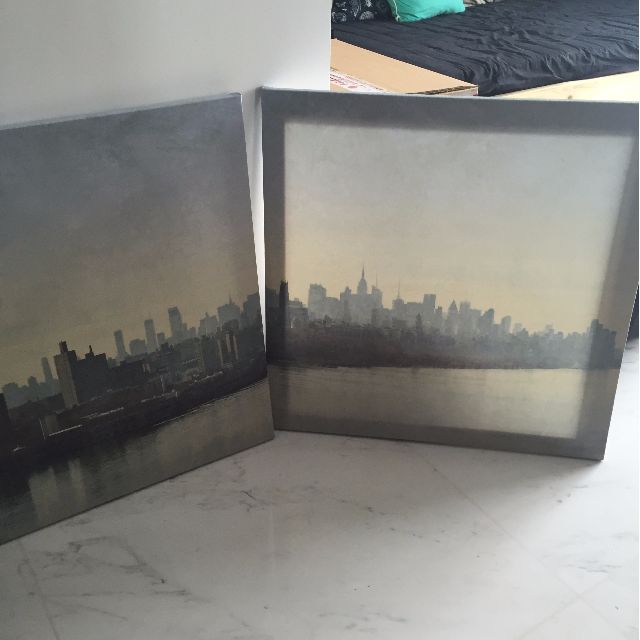 ikea pjatteryd picture set of 3 silver mist