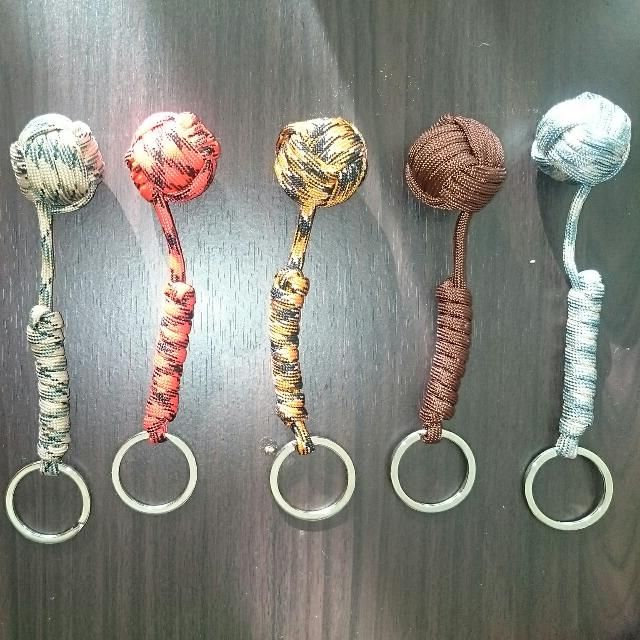 Monkey Fist Paracord Self Defence Keychain Survival Defense Slapjack