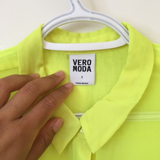 Neon yellow denim shirt online