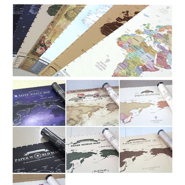 Paper World Map (Glow In The Dark), Hobbies & Toys, Stationery & Craft ...