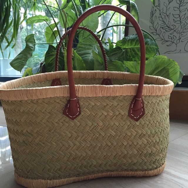 Woven bags with leather handles outlet
