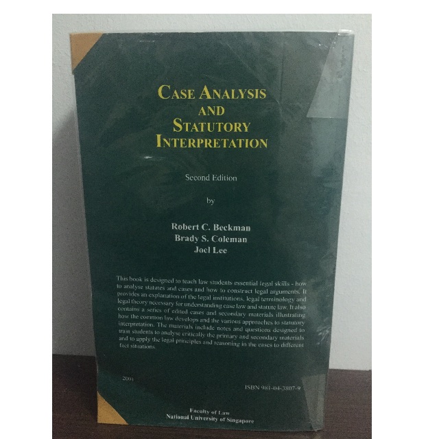 Case Analysis & Statutory Interpretation textbook, Hobbies & Toys ...