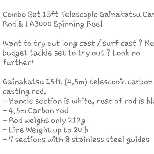 Gamakatsu 12ft & 15ft Telescopic Fishing Rod, Sports Equipment, Fishing on  Carousell