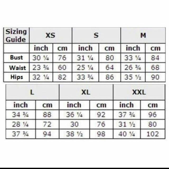 Triangl hot sale sizing chart