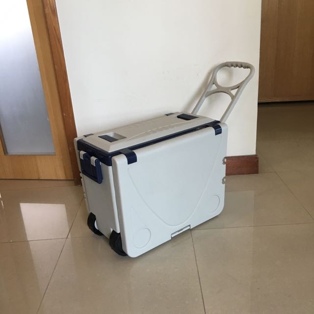 Multi Function Rolling Cooler With Table And 2 Chairs Picnic Camping Outdoor Sports Equipment Hiking Camping on Carousell