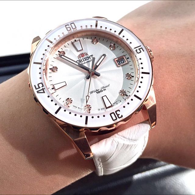 NEW Orient Automatic Sports 100M Superior Ladies Watch FAC0A003W AC0A003W White Guilloche Dial