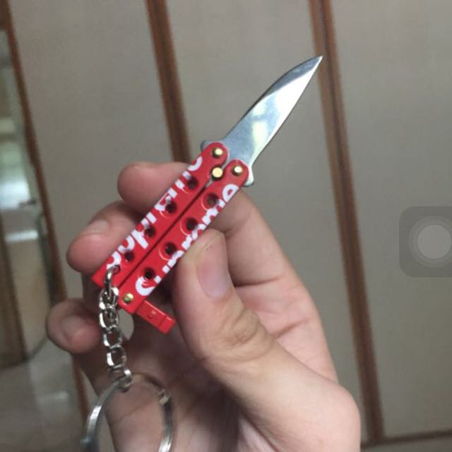 Supreme Butterfly Knife Key Chain