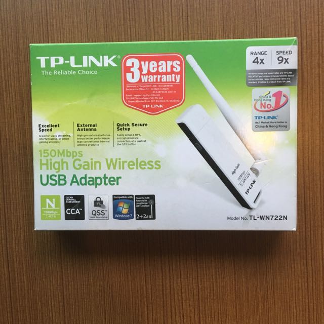 Tp Link Tl Wn722n 150mbps High Gain Wireless Usb Adapter With External Antenna Electronics On Carousell