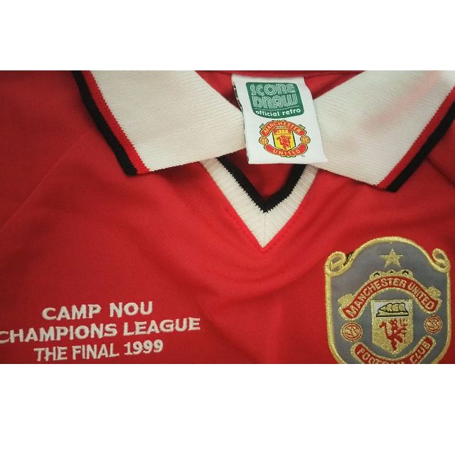 Score Draw Retro Manchester United 1999 Home Shirt Men Sports On Carousell