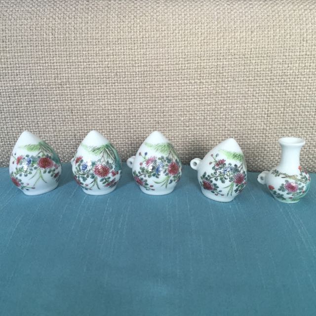 Exquisite Vintage Porcelain Bird Feeder Cups Pet Supplies On