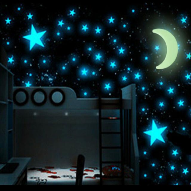 Glow In The Dark Stars Moon 3d Wall Ceiling Decor Furniture On Carousell