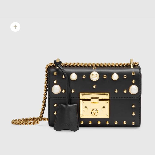 padlock studded leather shoulder bag