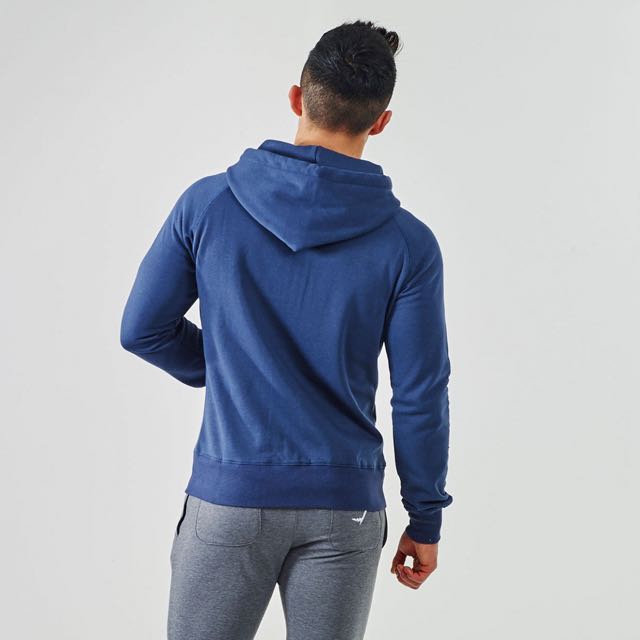 GymShark Luxe Zip Hoodie BLUE WHITE