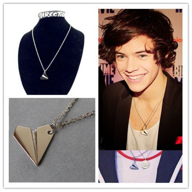 Chain Pendant One Direction Harry Styles Paper Airplane Necklace