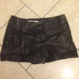 Faux leather shorts