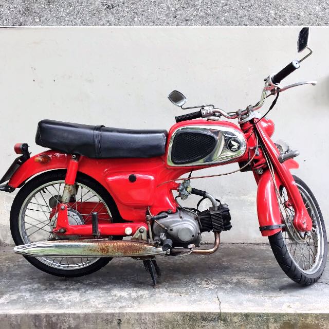 Original Vintage 1966 Classic Retro Red Honda C110 Super ...