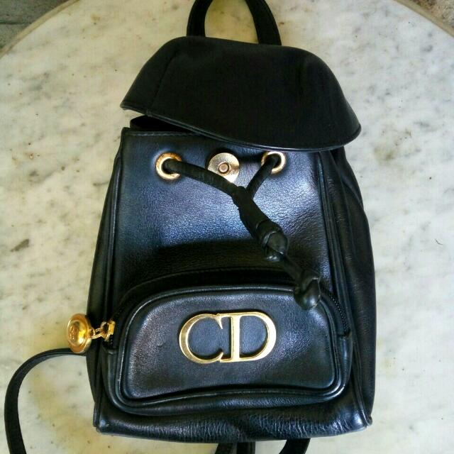 Christian Dior leather logo backpack 