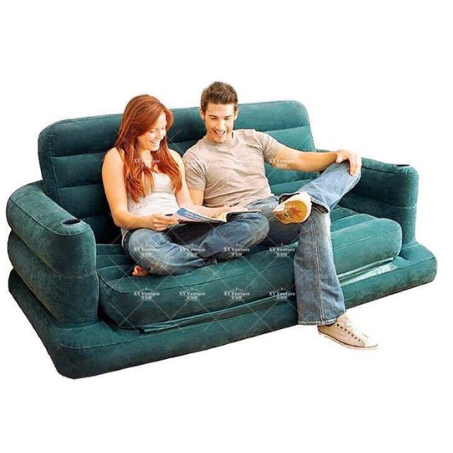 FREE SHIPPING INTEX Inflatable Double Pull Out Sofa Bed Airbed