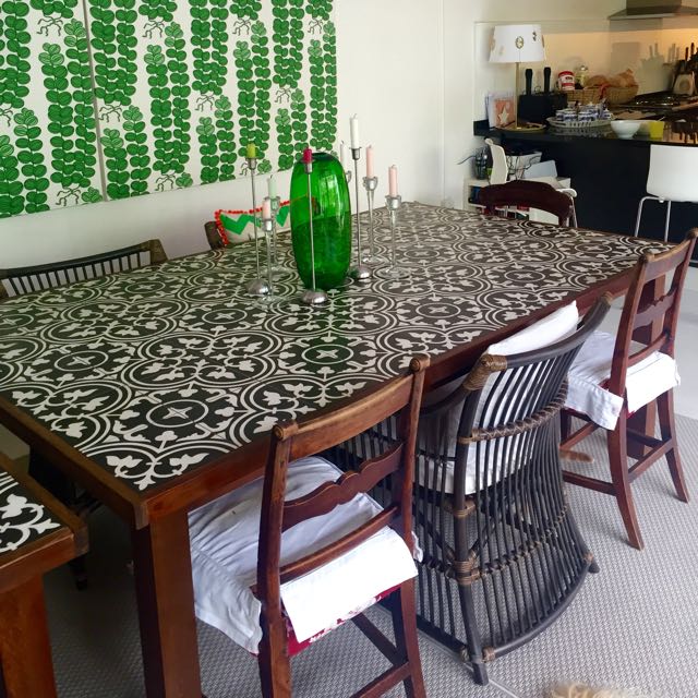Peranakan Tiled Dining Table Furniture, Tile Dining Table