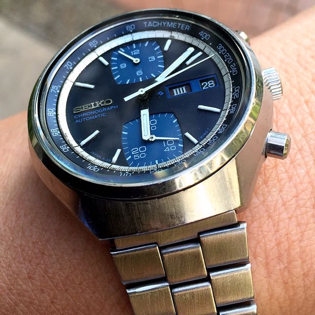 Vintage Seiko 6138-8030 Chronograph- Blue / Black Dial, Mobile Phones &  Gadgets, Wearables & Smart Watches on Carousell