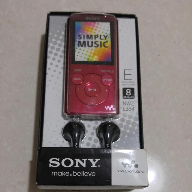 One Sony Red Nwze384 GB Portable Walkman Mp3 Player, Computers & Tech