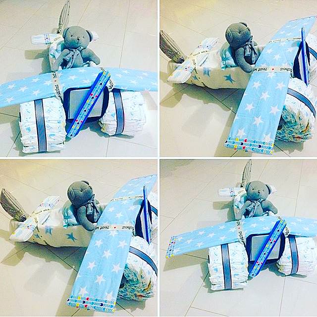 airplane diaper cake