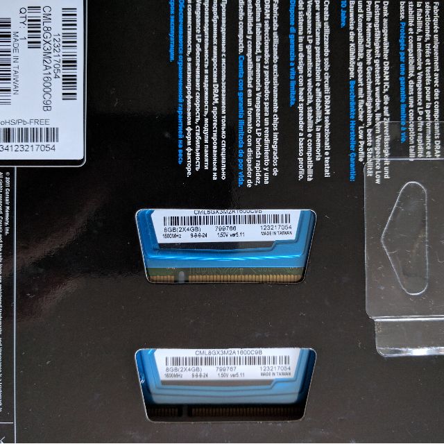 Corsair Vengeance Low Profile Blue 8GB Dual Channel DDR3 Memory Kit CML8GX3M2A1600C9B Computers Tech Parts Accessories Networking on Carousell