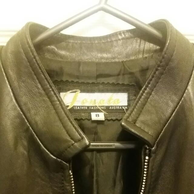Italian Leather Jacket Handmade In Australia Size 8 S