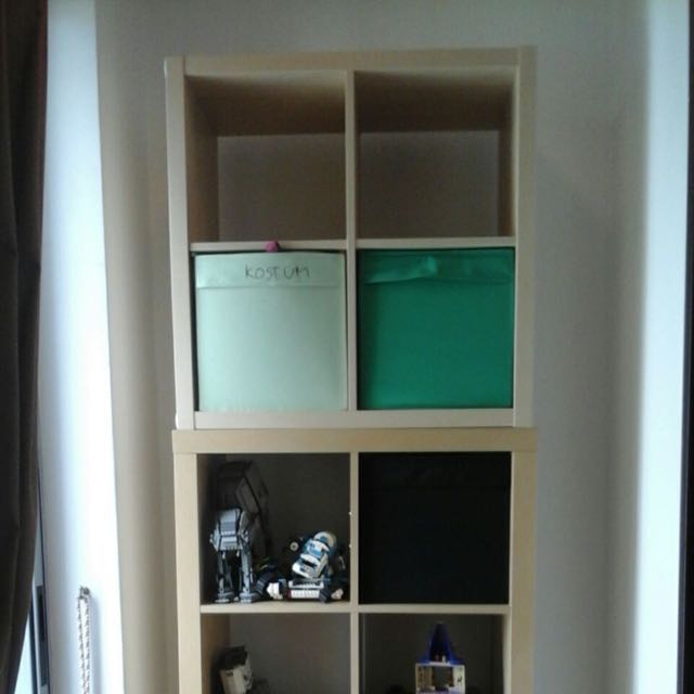 IKEA Kallax shelving 4x2 and 2x2 birch effect, Furniture & Home Living