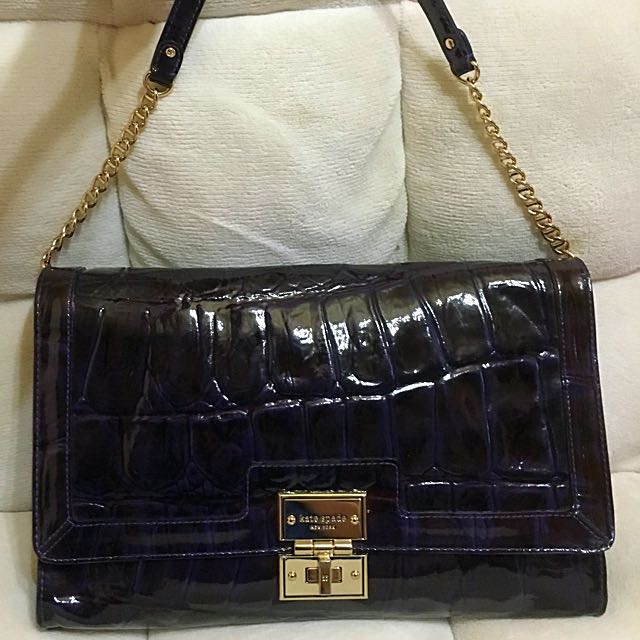 Kate Spade Croc Embossed Leather Chain Bag Women S Fashion Bags Photo