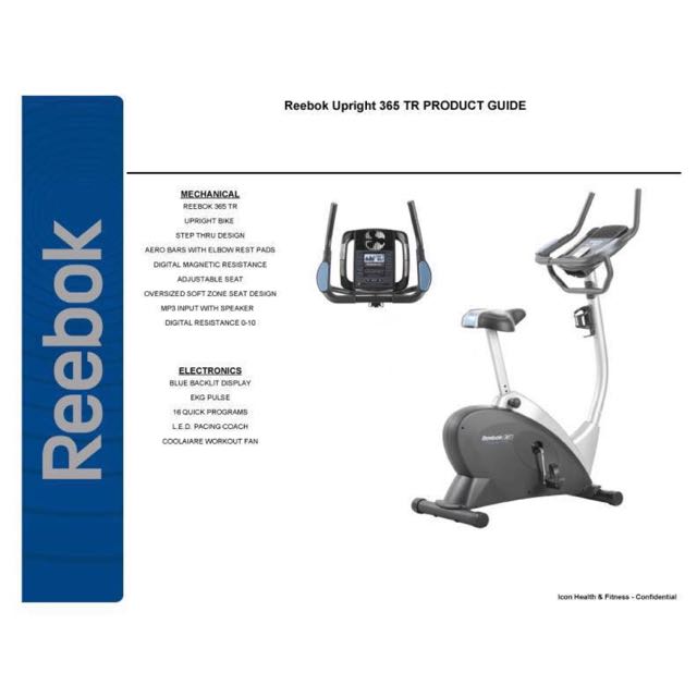 Reebok 365 tr shop exercise bike