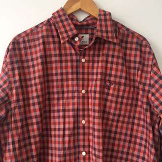 Checkered Men's Long Sleeve Button Up Size L