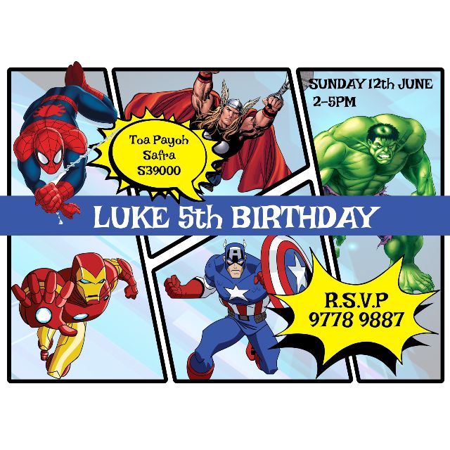 Personalized Marvel Superhero Birthday Invitation Card Design Craft On Carousell When we forget our web shooters try using a fine tip sharpie for smoother writing.marvel spiderman superhero birthday party invitations 16 count. carousell