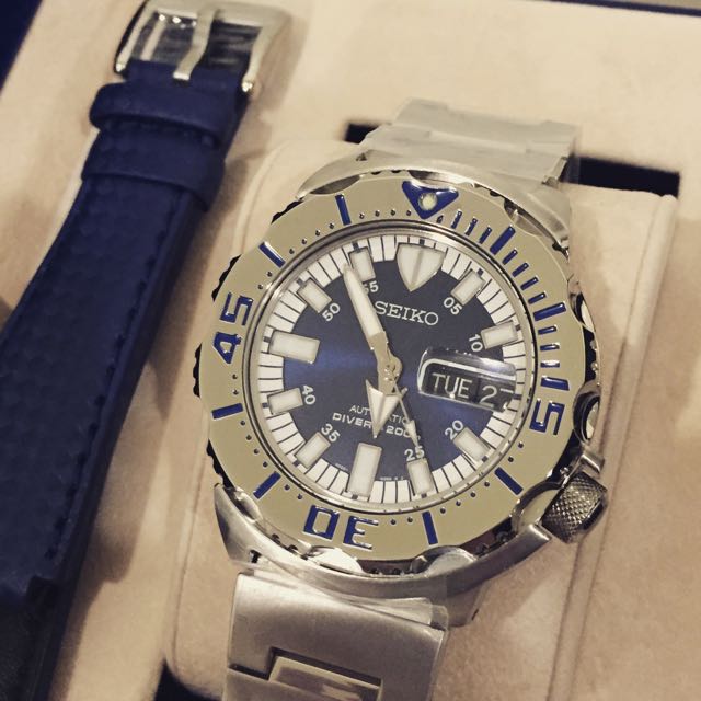 Seiko Royal Blue Monster Srp657k1, Luxury, Watches on Carousell