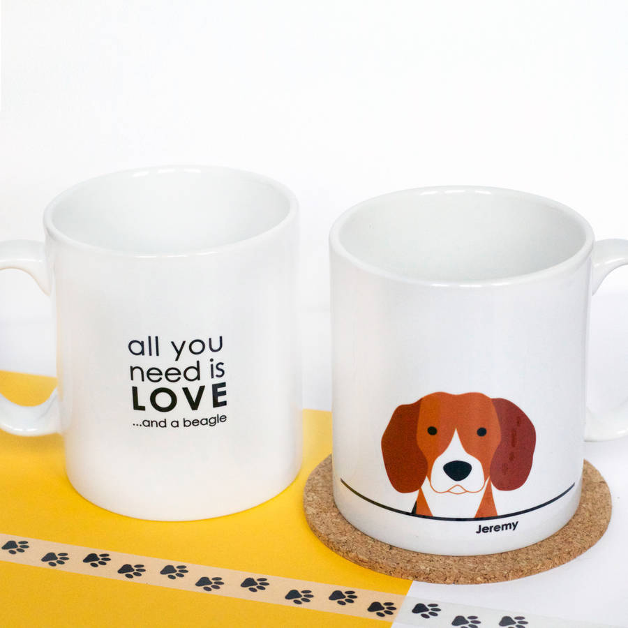 All You Need Is Love And A Beagle Ceramic Mug Desain Kerajinan Tangan Di Carousell