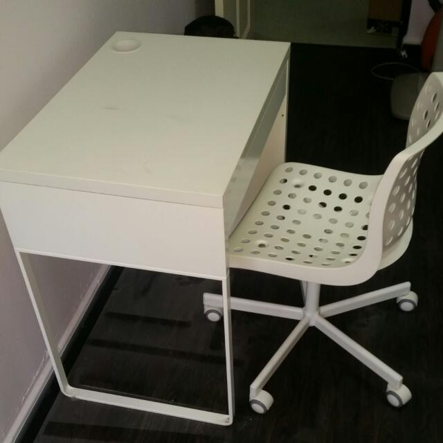 Study Table & Chair (IKEA), Furniture & Home Living, Furniture, Tables