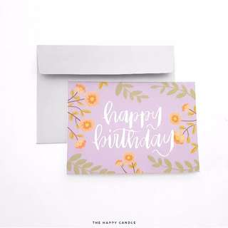 Brush Lettering Birthday Card (Floral)
