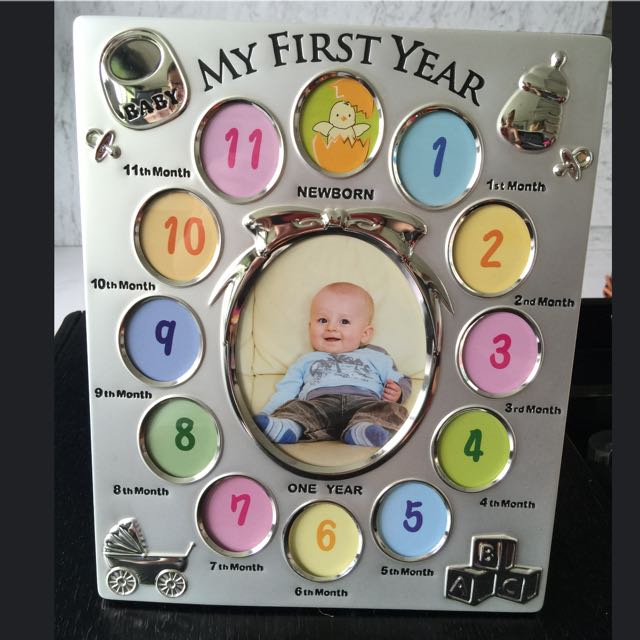 Baby S First Year Milestones Photo Frame Babies Kids On Carou