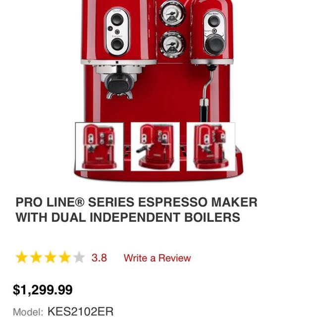 KitchenAid Proline Series Expresso Maker Dual Independent Boilers, TV