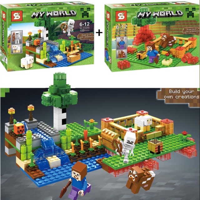 My World Minecraft 3d Skeleton Farm And Steve Farm 2 In 1 Set Sy524 With Lego Compatible Toys Games On Carousell My World Minecraft 3d Skeleton Farm And Steve Farm 2 In 1 Set Sy524 With Lego Compatible Toys Games On Carousell