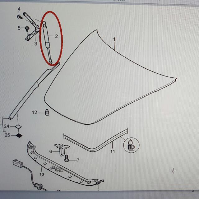 Porsche Cayman front hood struts, Car Accessories on Carousell