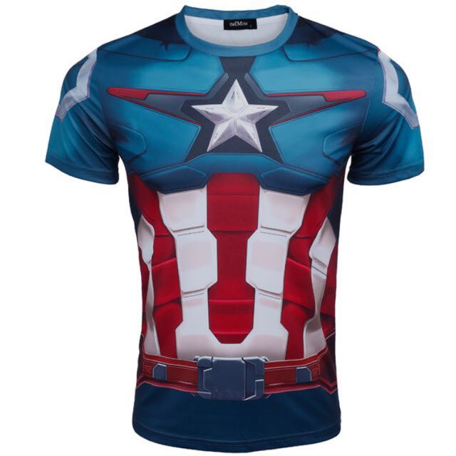 Captain America Dri Fit Tee Men s Fashion Tops Sets Tshirts