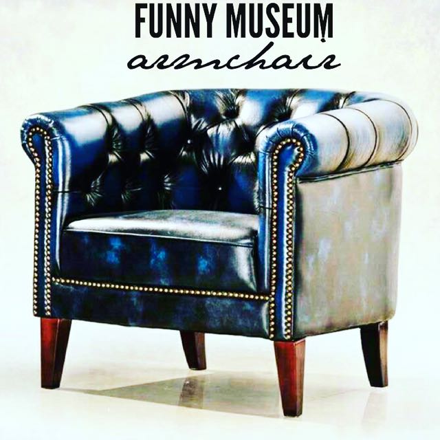 Funny Museum Colonel Blue Leather Armchair Furniture Sofas On Carousell